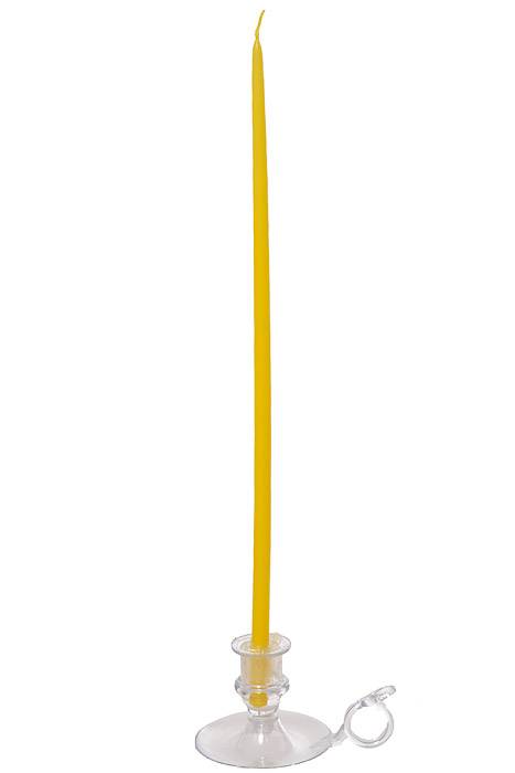 16" Tiny Floral Taper Yellow Pkg/12