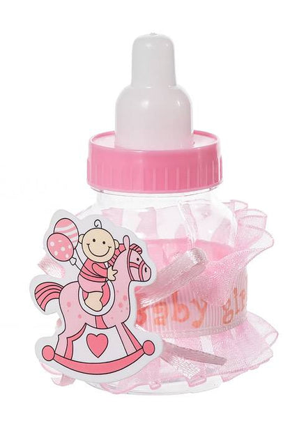 3" Plastic Milk Bottle Pink Pkg/12