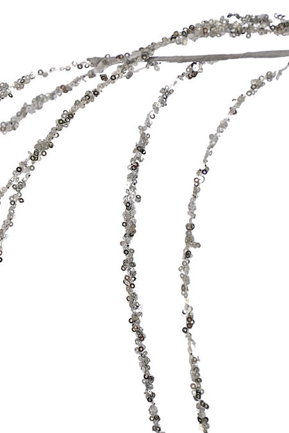 34" Sequin Willow Spray Silver