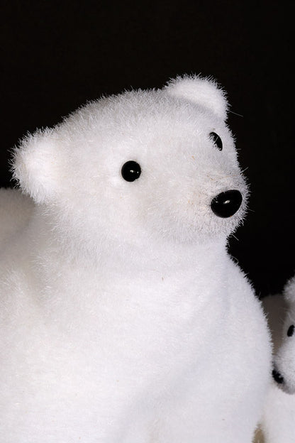 10" Polar Bear with Baby Bear White