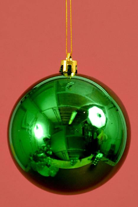80mm Shiny Plastic Ball Green Bx/6