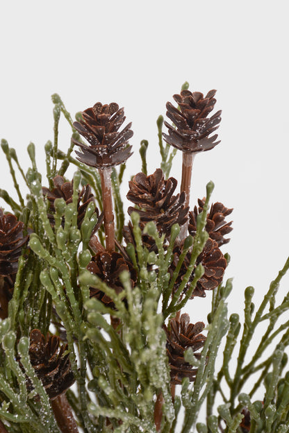12.5" Pine Cone Bundle Green
