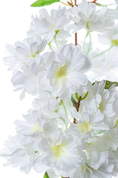 40" Silk Cherry Blossom Spray White