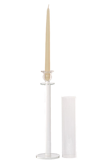 22&quot; Crystal Candle Holder With Glass Clear