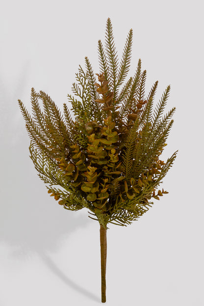 22" Artificial Mixed Leaf Bush Green/Yellow