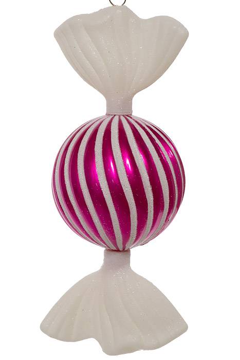 7.5&quot; Swirl Candy W/glitter Fuchsia