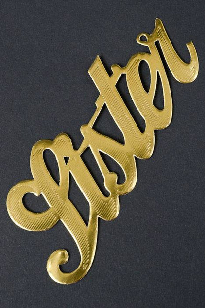 1.75&quot; Large Paper &quot;sister&quot; Gold Pkg/10