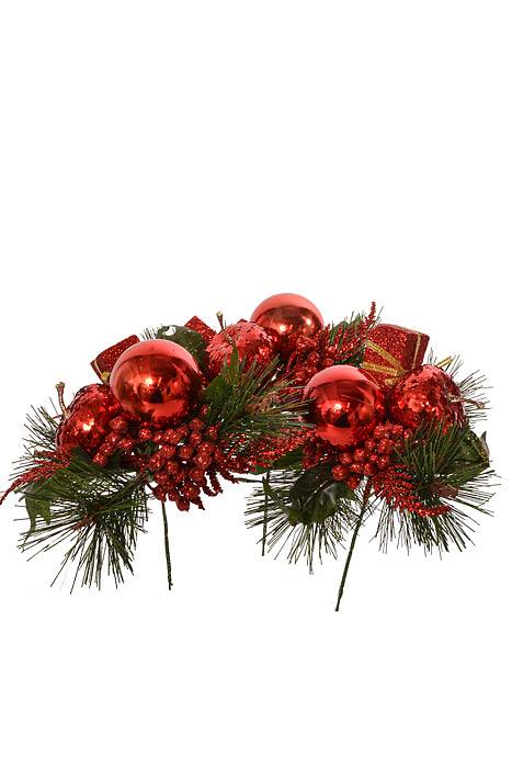 8" Deluxe Glitter Apple/berry/box Pick Red Pkg/12