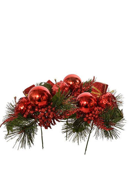 8" Deluxe Glitter Apple/berry/box Pick Red Pkg/12