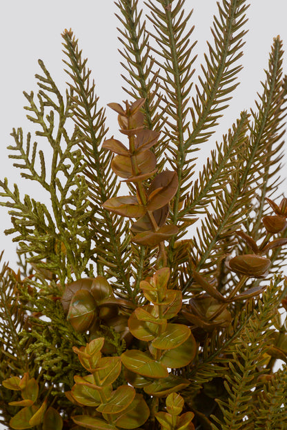 22" Artificial Mixed Leaf Bush Green/Yellow
