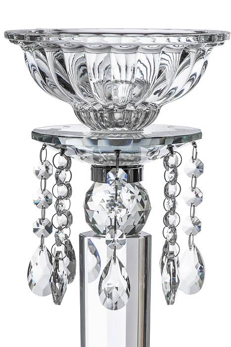 34&quot;h Crystal Candle Holder W/beads Clear