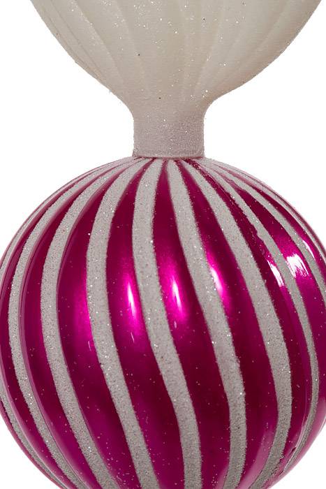 7.5&quot; Swirl Candy W/glitter Fuchsia