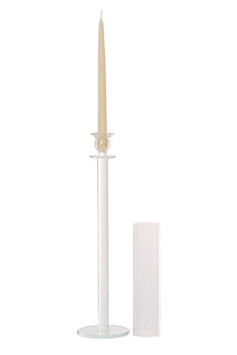 26&quot; Crystal Candle Holder With Glass Clear