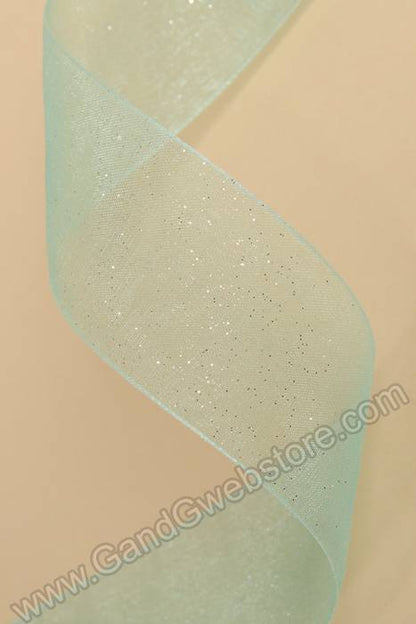 1.5" X 25yds Sugar Sheer Ribbon Aqua