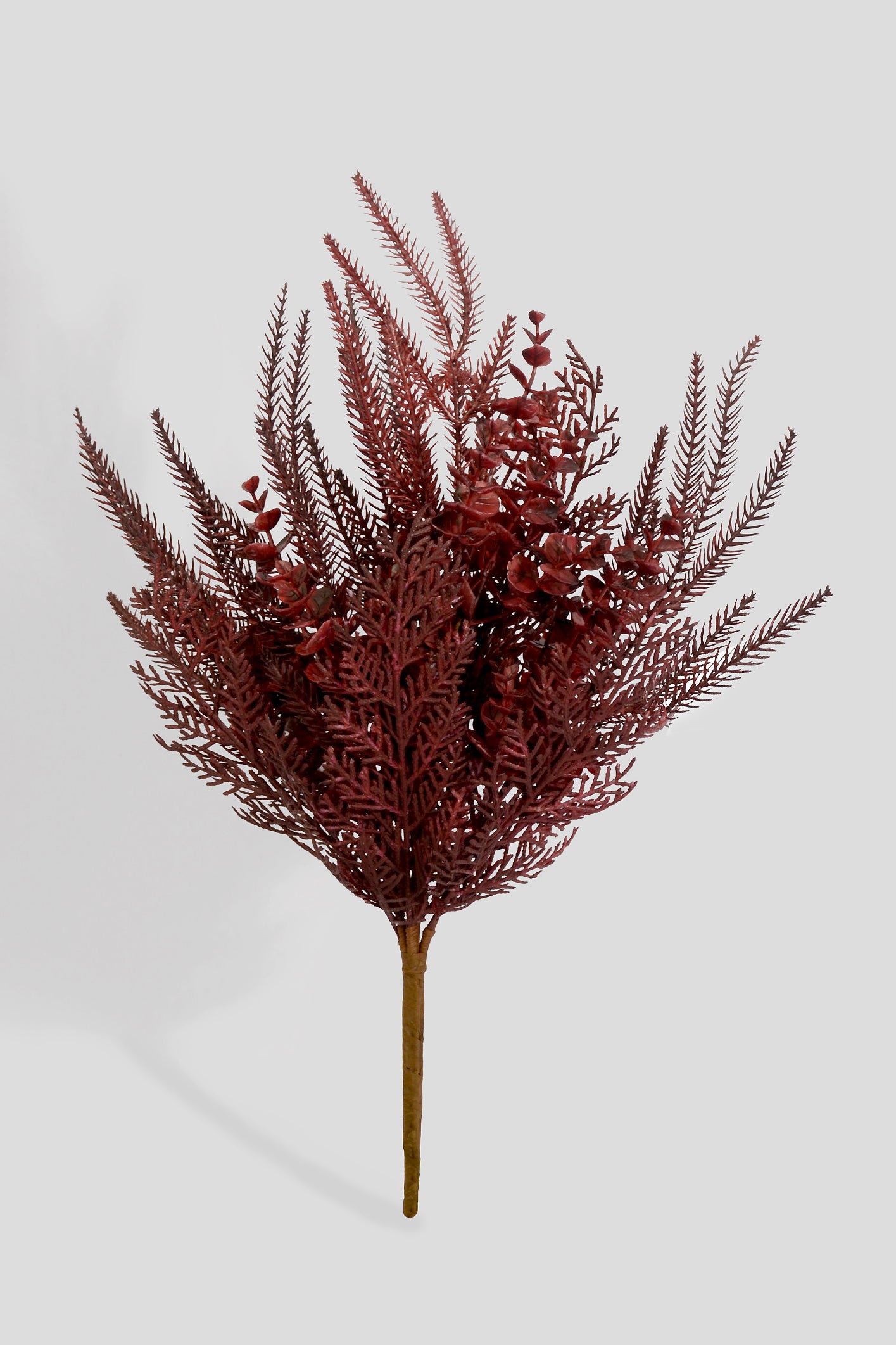 22" Artificial Mixed Leaf Bush Burgundy