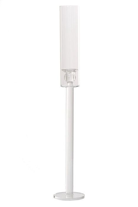 25&quot; Crystal Candle Holder With Glass Clear