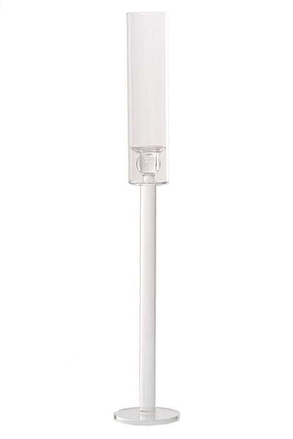 25&quot; Crystal Candle Holder With Glass Clear