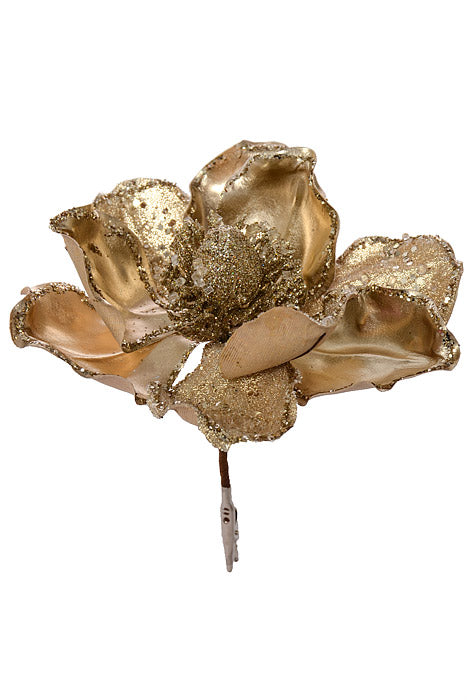 8" Magnolia With Clip Champagne