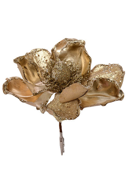 8" Magnolia With Clip Champagne
