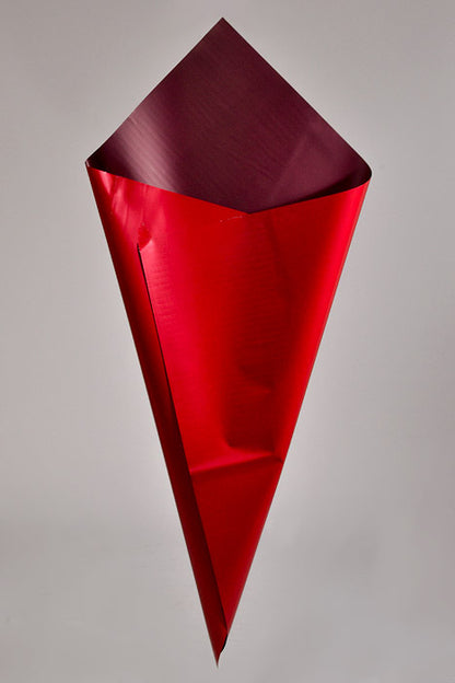 22.5" 2 Tone Waterproof Wrapping Paper Red/Burgundy Pkg/20