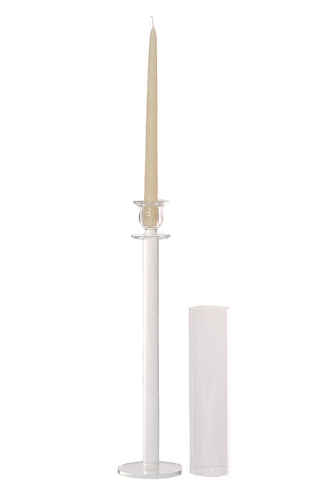 25&quot; Crystal Candle Holder With Glass Clear