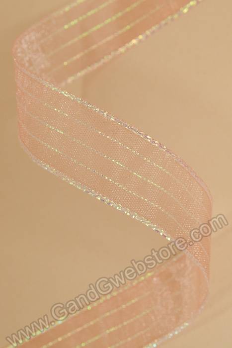 5/8" X 50yds Harmony Sheer Ribbon Peach