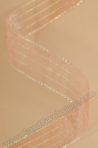 5/8" X 50yds Harmony Sheer Ribbon Peach