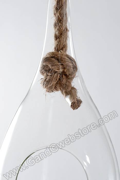 13&quot; Glass Hanging Teardrop Terrarium Clear