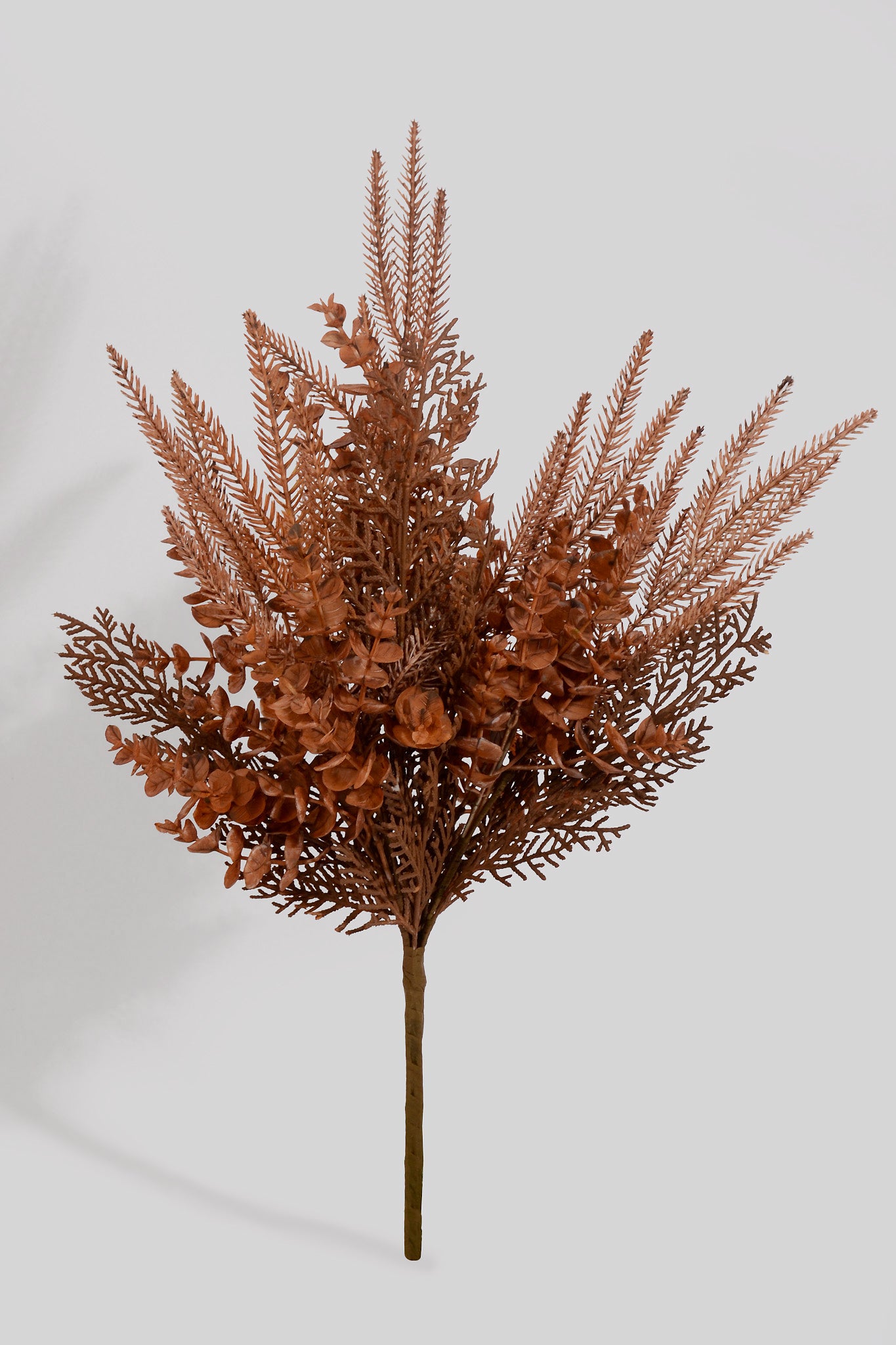 22" Artificial Mixed Leaf Bush Brown