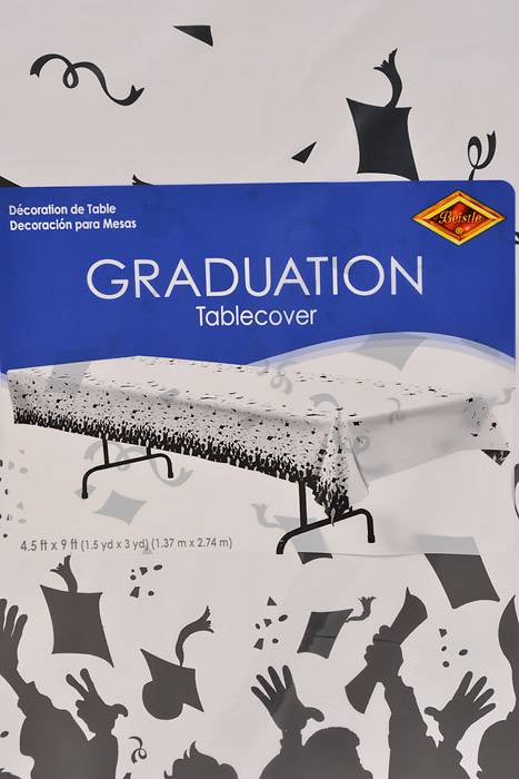 4.5FT X 9FT Graduation Table cover White/Black
