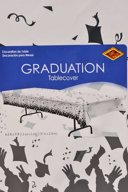 4.5FT X 9FT Graduation Table cover White/Black