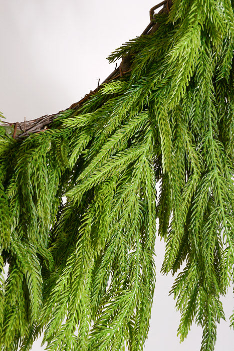 30" Artificial Just Cut Norfolk Pine Wreath Natural Green