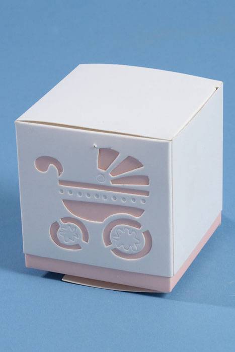 2" Two Piece Box W/baby Carriage Pink Pkg/25