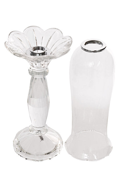16&quot; Crystal Candle Holder With Glass Clear