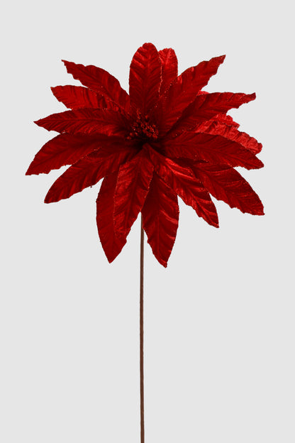25" Velvet Flower Stem Red