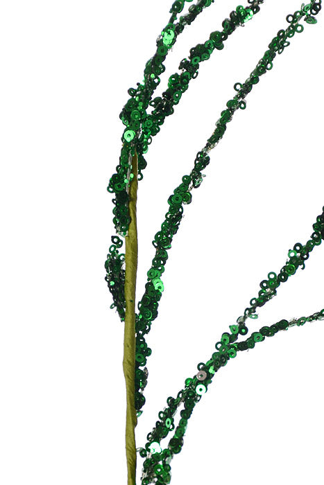 34" Sequin Willow Spray Green