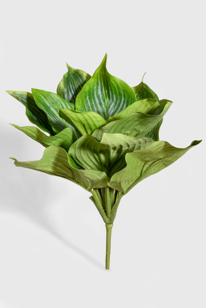 10" Artificial Hosta Leaf Bush Green