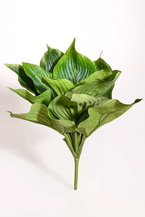 10&quot; Artificial Hosta Leaf Bush Green