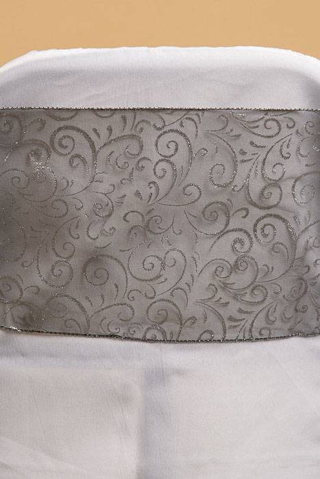 9" X 10ft Sparkle Swirl Organza Black/silver Pkg/6