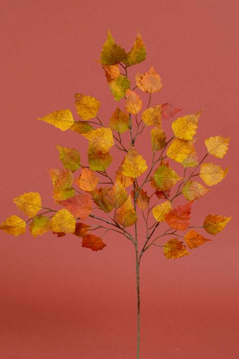 26" Autumn Birch Leaf Spray Mustard/green