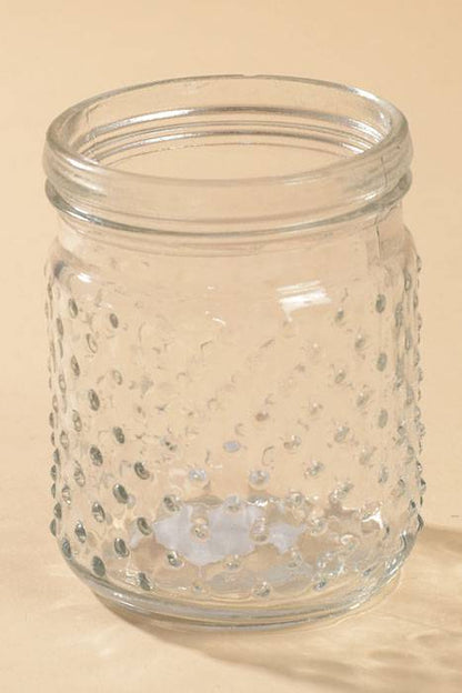 3.75" X 5" Glass Hobnail Jar Clear