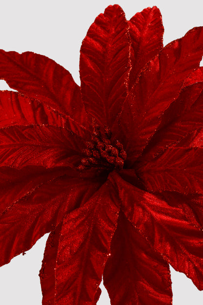25" Velvet Flower Stem Red