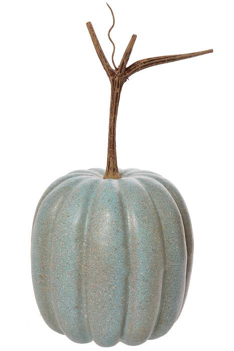 7.5" X 7.5" Latex Harvest Pumpkin w/ Vine Light Blue