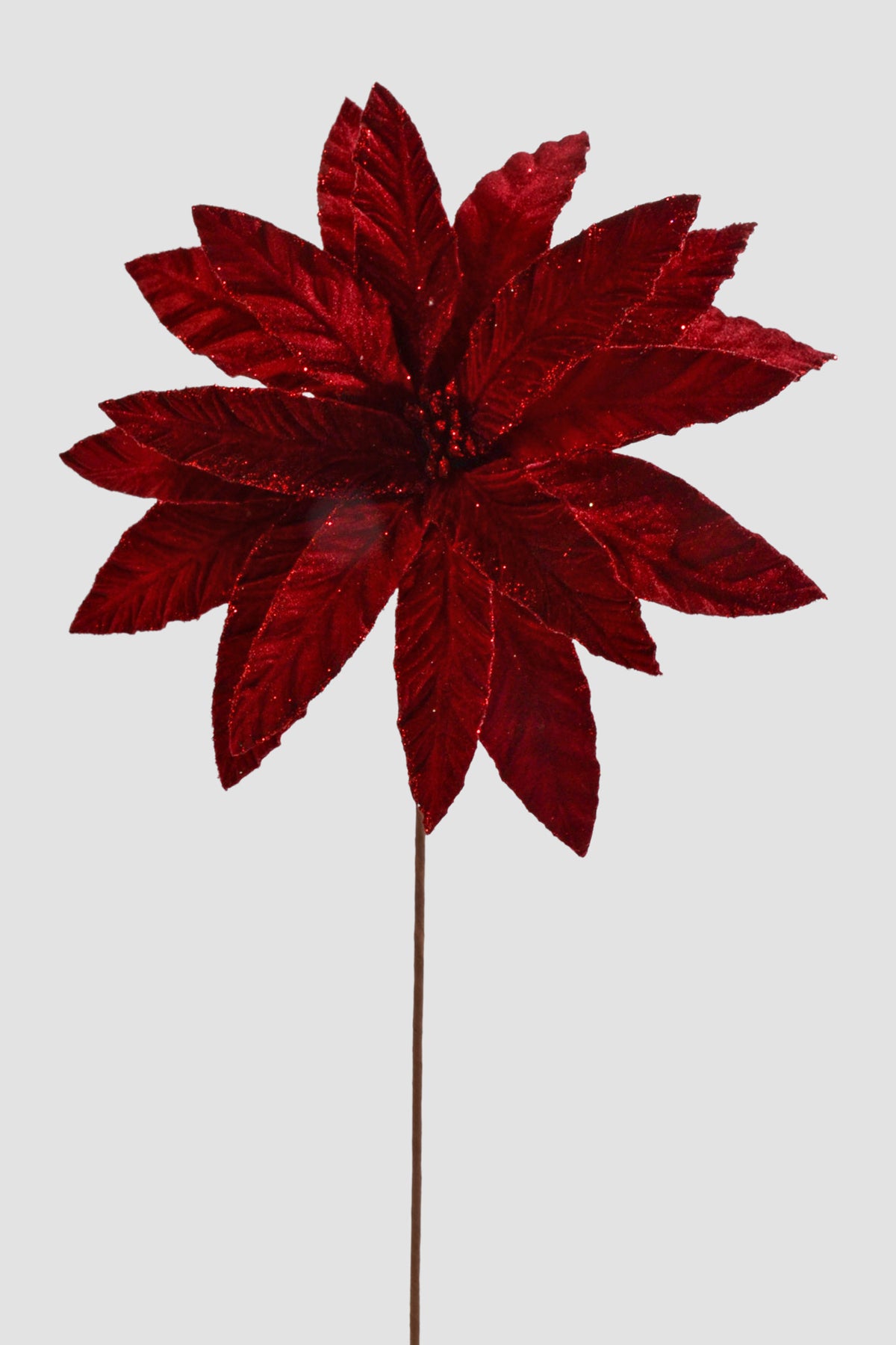 26" Velvet Flower Stem Burgundy