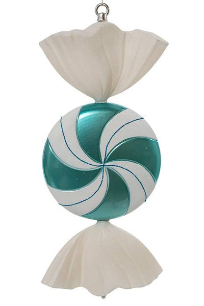 18.5" Falt Candy W/glitter Teal/white
