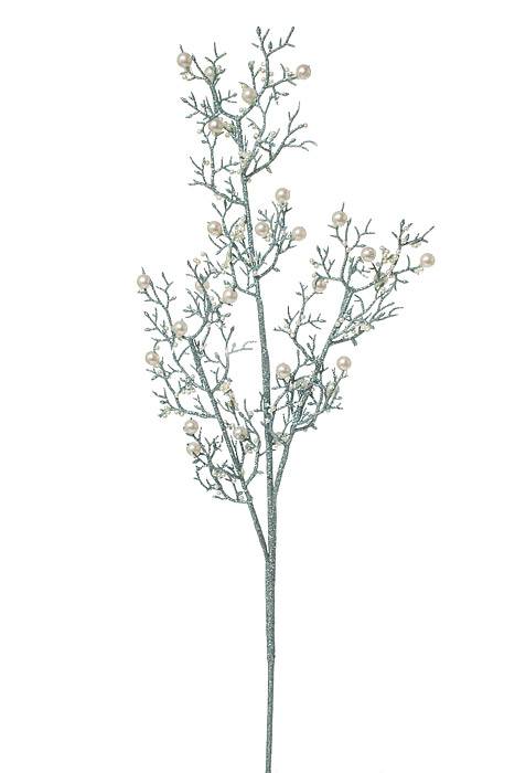 27&quot; Glitter Coral Spray W/pearls Aqua/blue