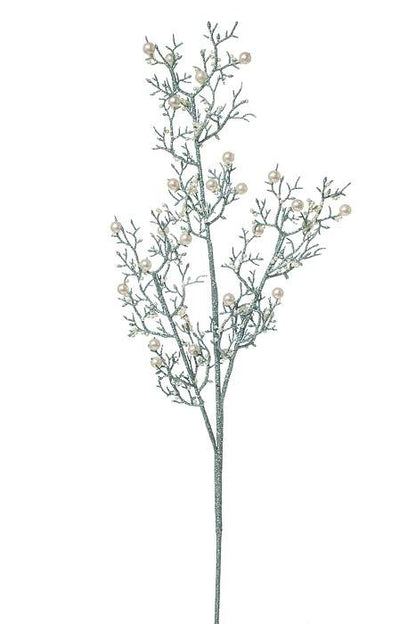 27&quot; Glitter Coral Spray W/pearls Aqua/blue