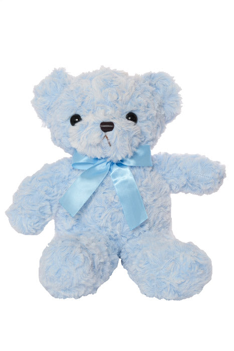 12" Teddy Bear With Bow Blue