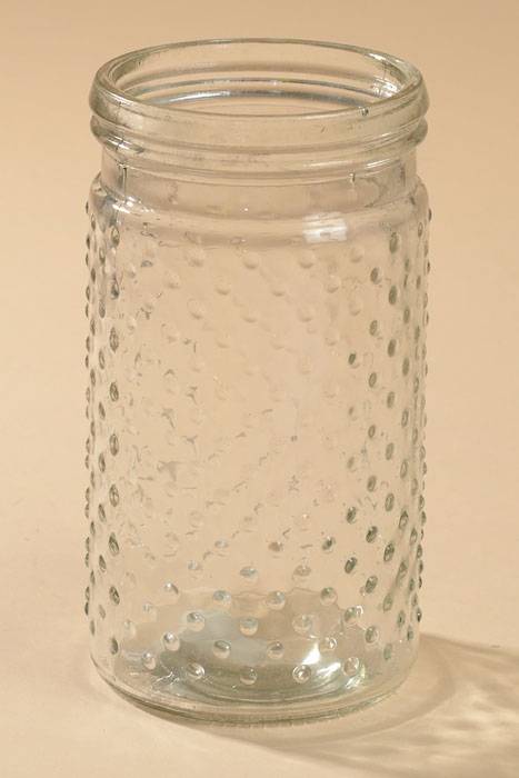 3.75" X 7" Glass Hobnail Jar Clear