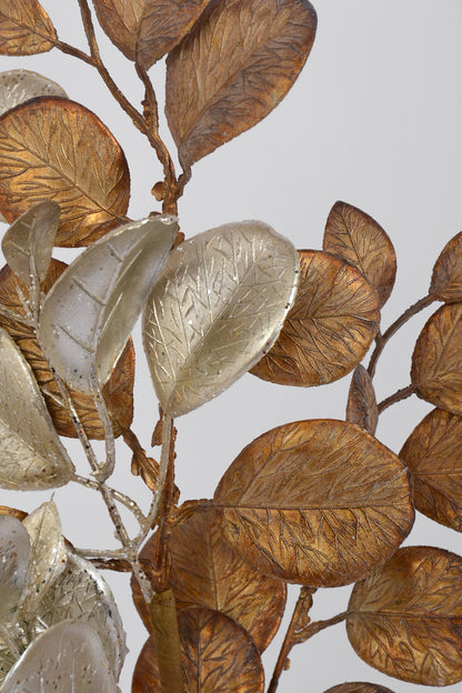 22" Eucalyptus Leaf Spray Platinum/Copper